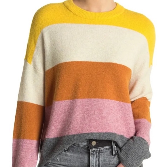 Madewell Sweaters - Madewell Crofton Stripe Pullover Sweater Size Small